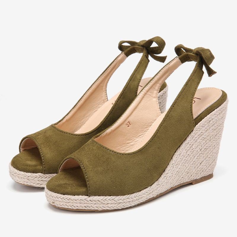 Dame Comfy Pustende Slingback Casual Wedges Sandaler