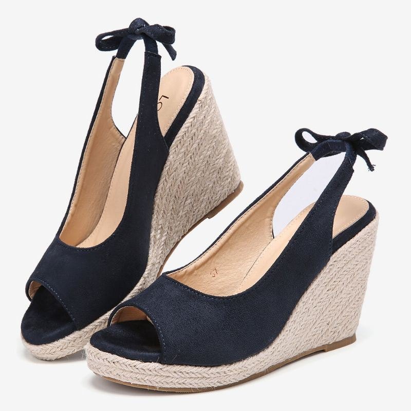 Dame Comfy Pustende Slingback Casual Wedges Sandaler