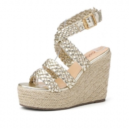 Dame Flettestropp Espadrille Slingback Plattformsandaler