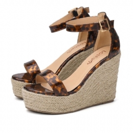 Dame Leopard Print Espadrille Platform Sandaler