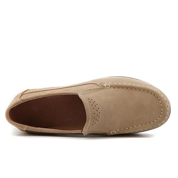 Dame Semsket Skinn Pustende Slip On Platforms Fritidssko