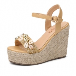 Dameperler Espadrille Spenne Plattformsandaler