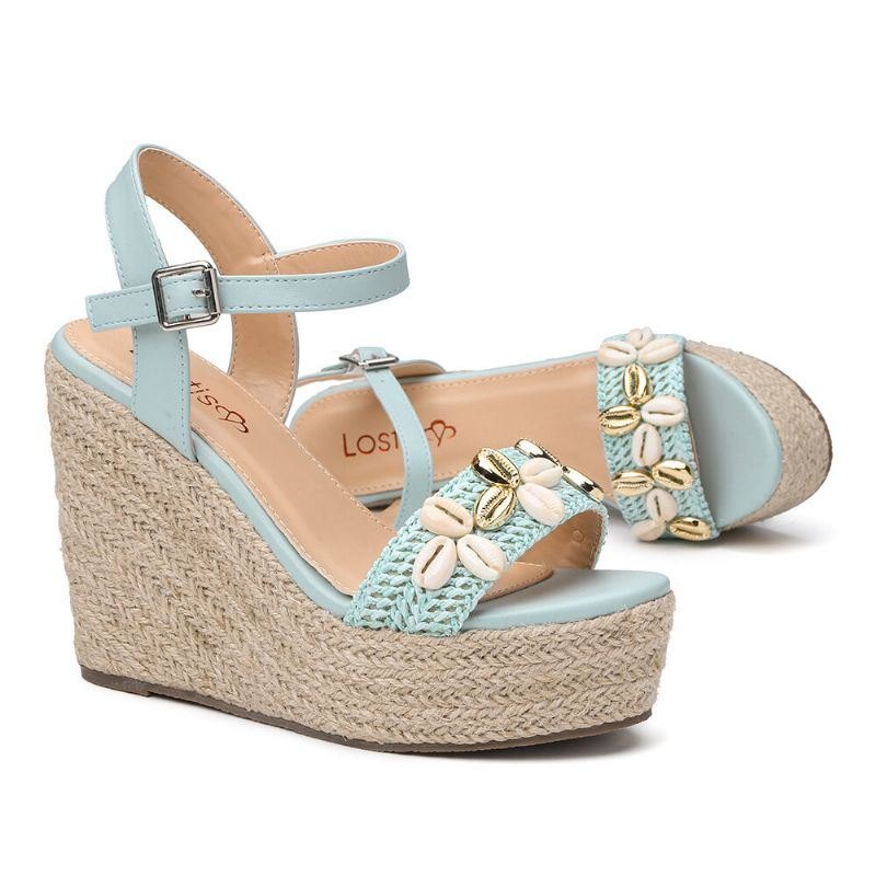 Dameperler Espadrille Spenne Plattformsandaler