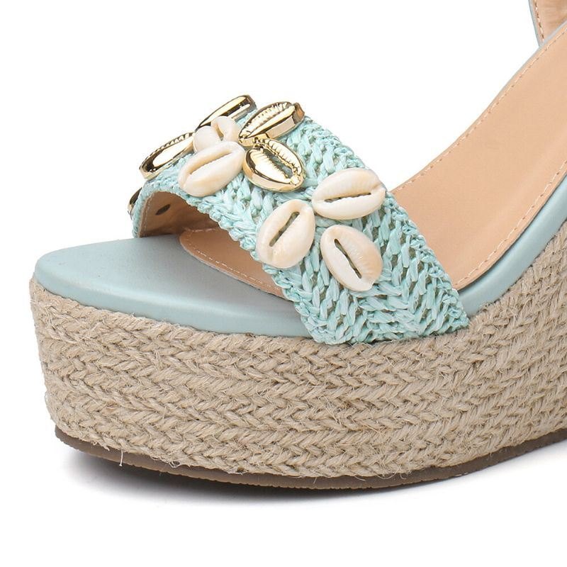 Dameperler Espadrille Spenne Plattformsandaler