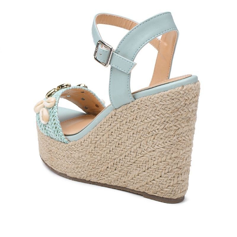 Dameperler Espadrille Spenne Plattformsandaler