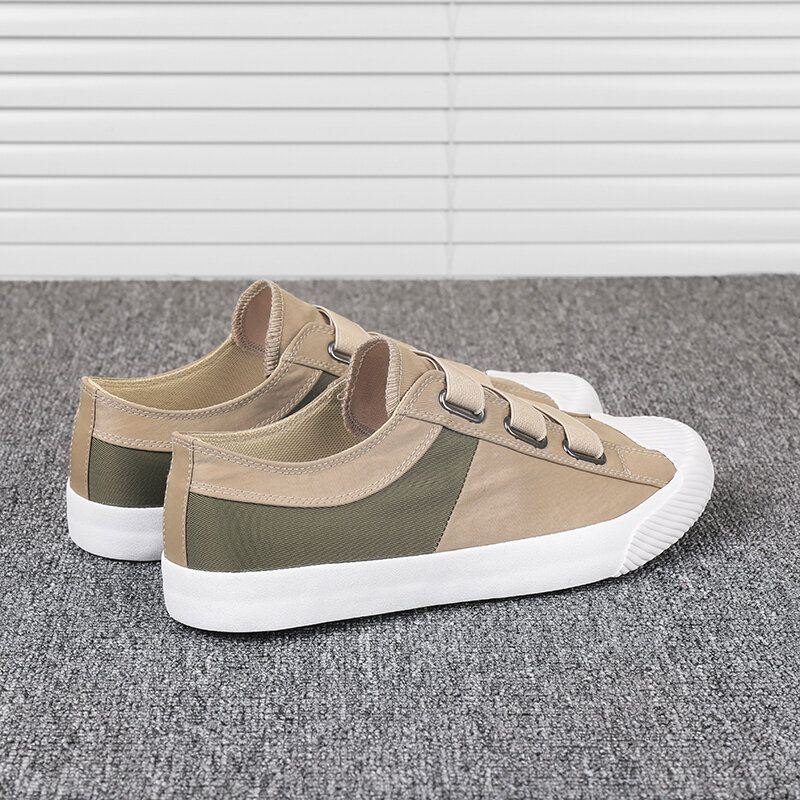 Herre Colorblock Comfy Pustende Elastisk Band Slip On Casual Daily Canvas Joggesko