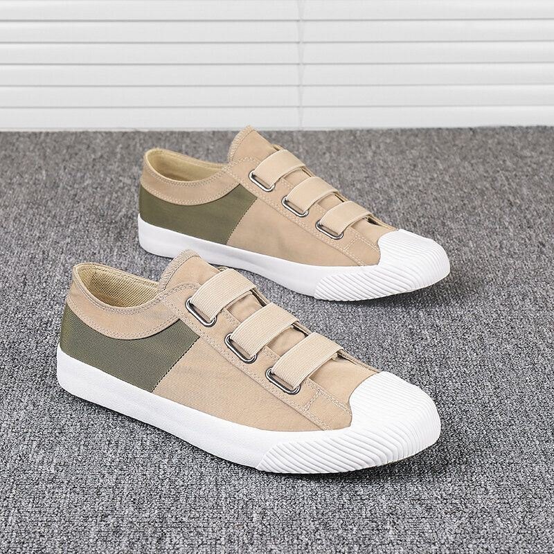 Herre Colorblock Comfy Pustende Elastisk Band Slip On Casual Daily Canvas Joggesko