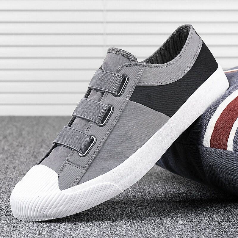 Herre Colorblock Comfy Pustende Elastisk Band Slip On Casual Daily Canvas Joggesko