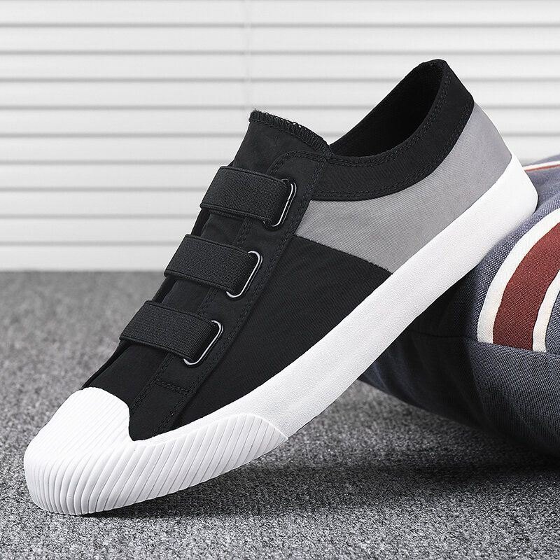 Herre Colorblock Comfy Pustende Elastisk Band Slip On Casual Daily Canvas Joggesko