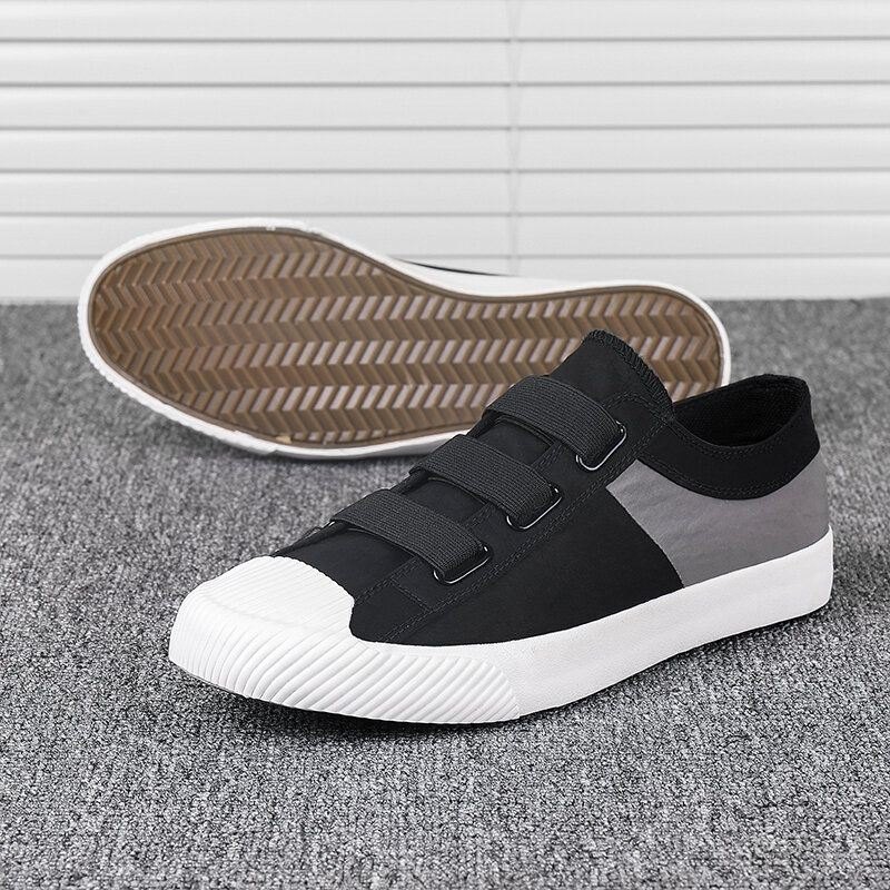 Herre Colorblock Comfy Pustende Elastisk Band Slip On Casual Daily Canvas Joggesko