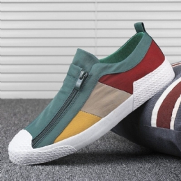 Herre Colorblock Comfy Pustende Glidelås Casual Canvas Joggesko