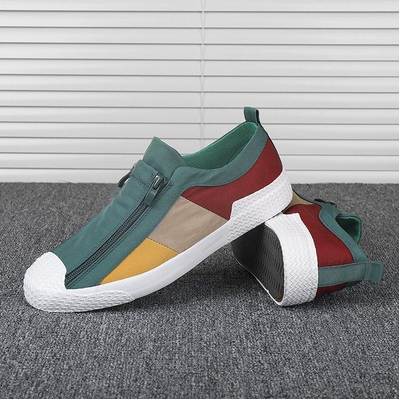 Herre Colorblock Comfy Pustende Glidelås Casual Canvas Joggesko