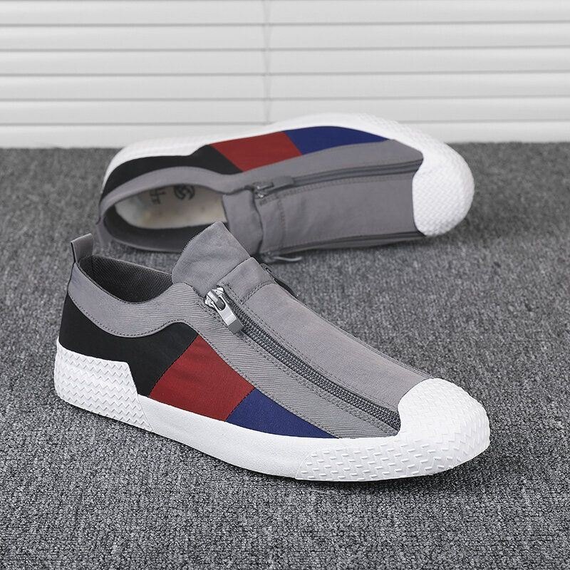 Herre Colorblock Comfy Pustende Glidelås Casual Canvas Joggesko