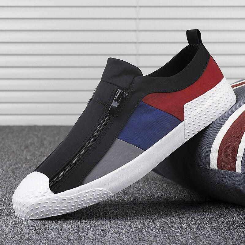 Herre Colorblock Comfy Pustende Glidelås Casual Canvas Joggesko