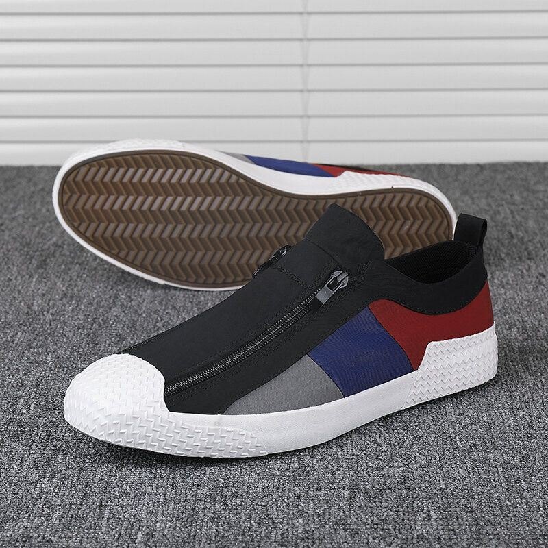 Herre Colorblock Comfy Pustende Glidelås Casual Canvas Joggesko