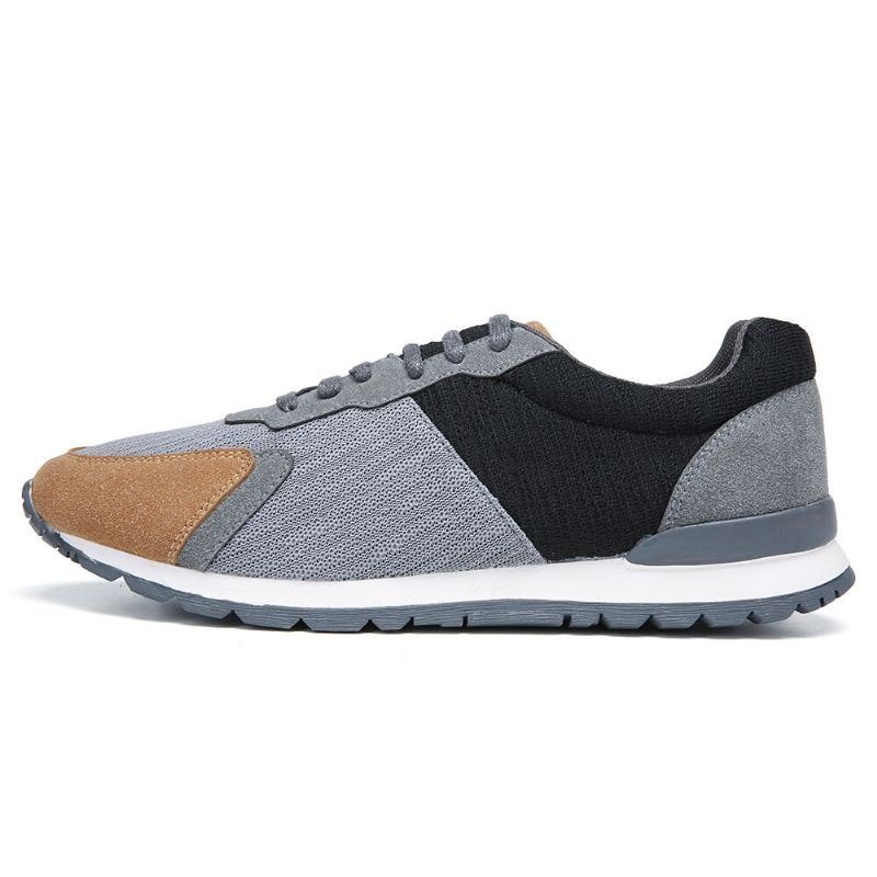 Herre Colorblock Mesh Splicing Pustende Sports Casual Forrest Joggesko