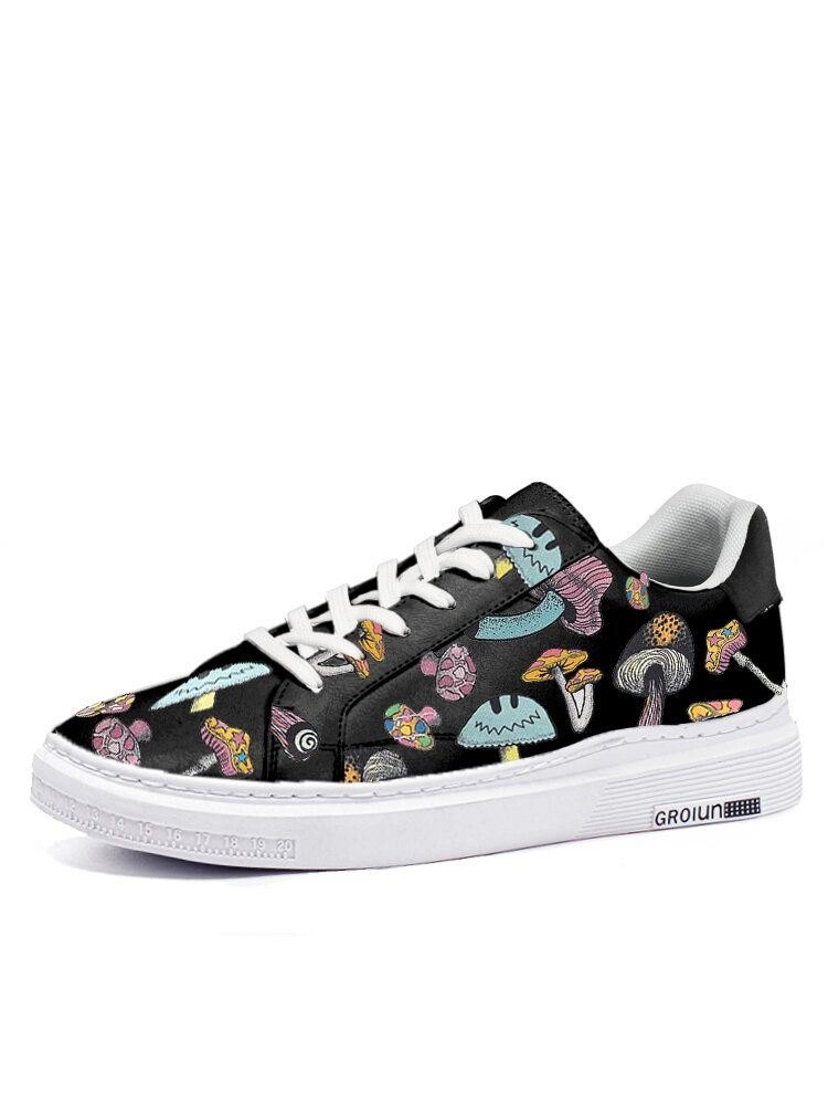 Herre Fargerike Element Soppmønster Print Skate Sneakers