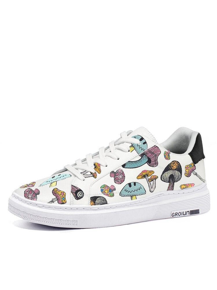 Herre Fargerike Element Soppmønster Print Skate Sneakers