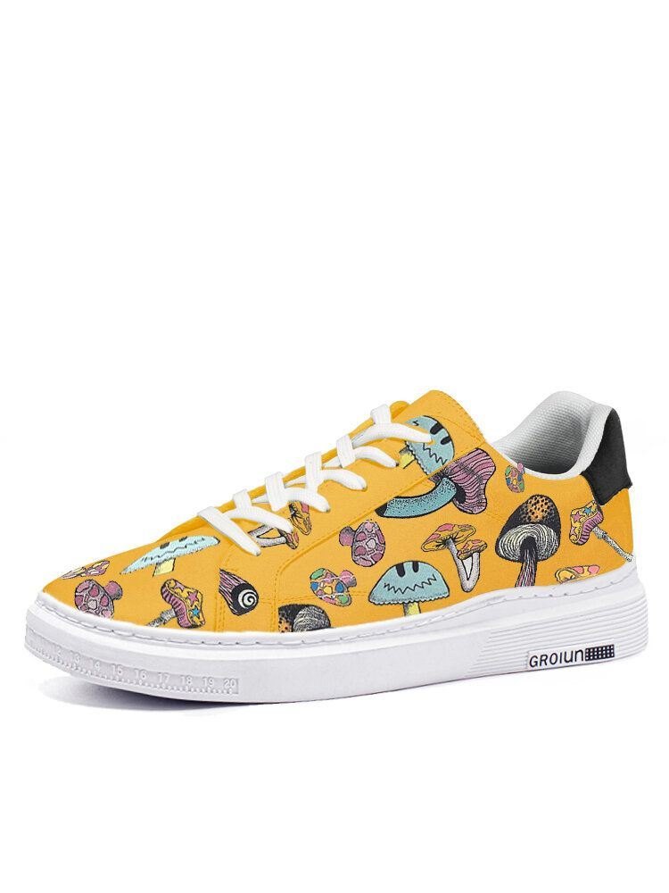 Herre Fargerike Element Soppmønster Print Skate Sneakers