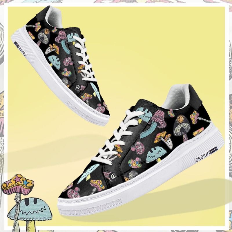 Herre Fargerike Element Soppmønster Print Skate Sneakers