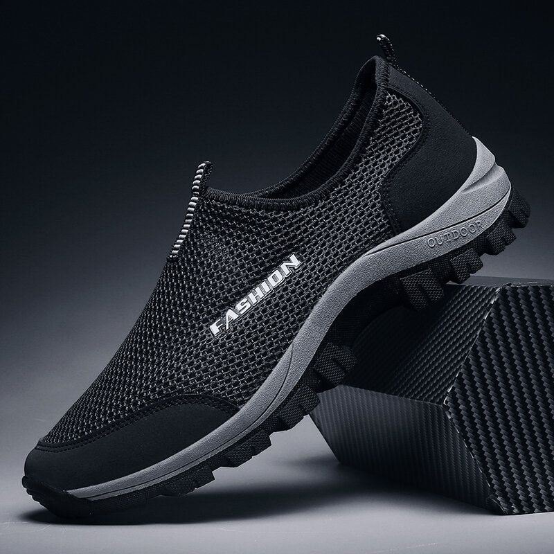 Herre Mesh Pustende Myk Såle Sklisikker Behagelig Slip On Outdoor Casual Walking Sko