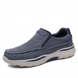 Herre Sport Lettvektsplattform Komfortable Slip On Casual Denim Joggesko