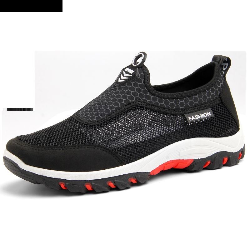 Herre Sport Skjøting Mesh Stoff Pustende Slip On Casual Walking Sko