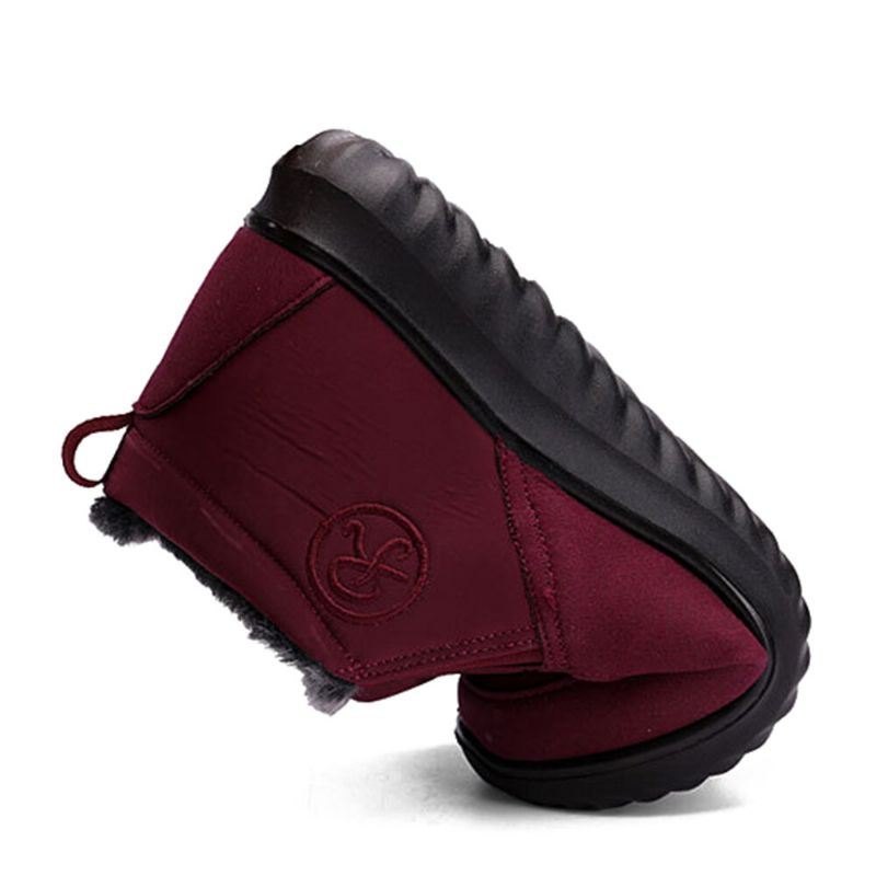 Dame Comfy Varmt Fôr Vanntett Slip On Snow Boots