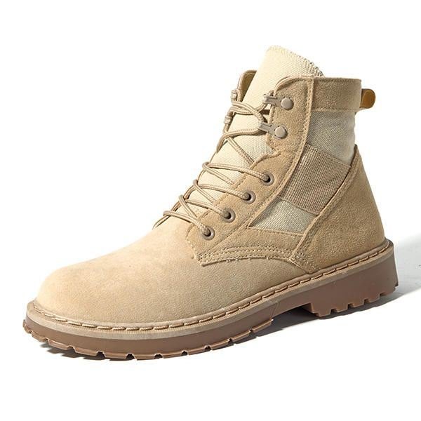 Herre Komfortable Army Style Canvas High Top Boots