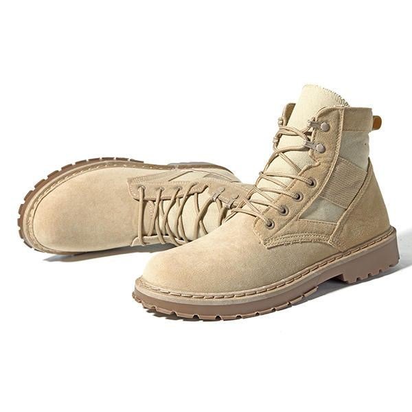 Herre Komfortable Army Style Canvas High Top Boots