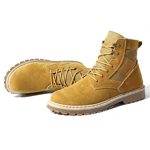 Herre Komfortable Army Style Canvas High Top Boots