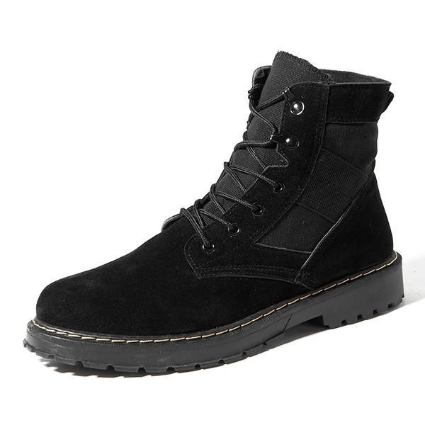 Herre Komfortable Army Style Canvas High Top Boots