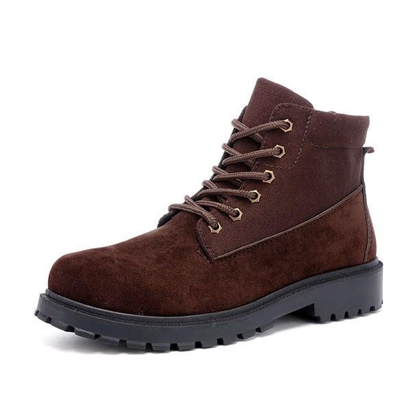 Herre Komfortable Canvas Suede High Top Boots