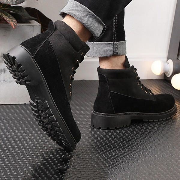 Herre Komfortable Canvas Suede High Top Boots