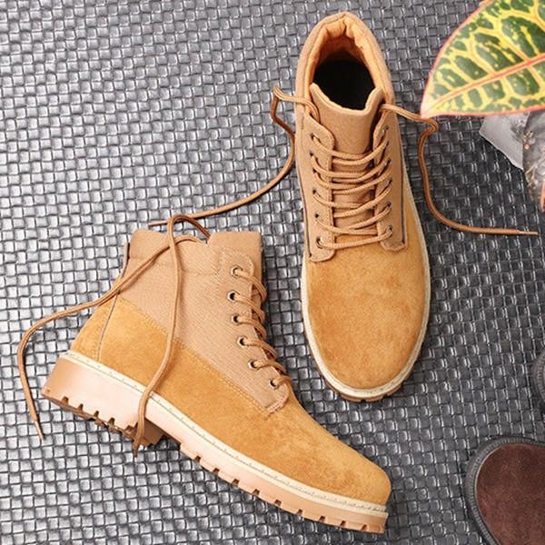 Herre Komfortable Canvas Suede High Top Boots