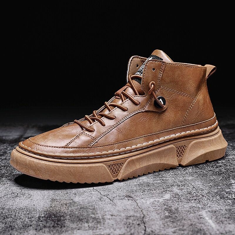 Herre Microfiber Leather Waterproof High Top Sports Tooling Boots