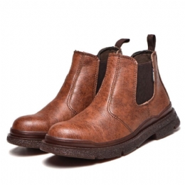 Herre Mikrofiber Skinn Vanlig Sklisikker Slitbestandig Slip-on Casual Boots