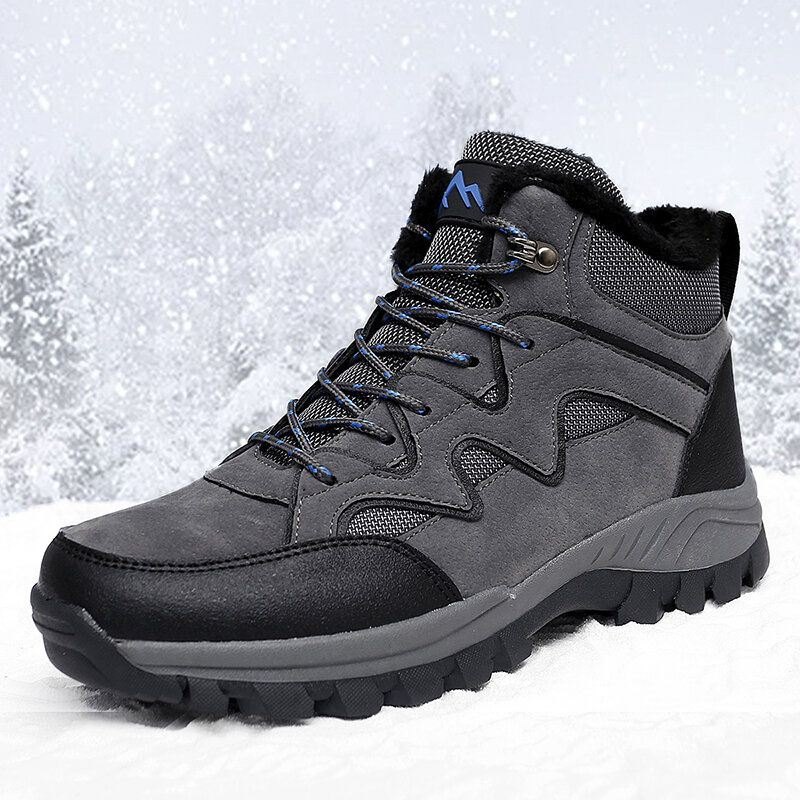 Herre Pu Skinn Varmforet Turgåing Snø Outdoor Boots