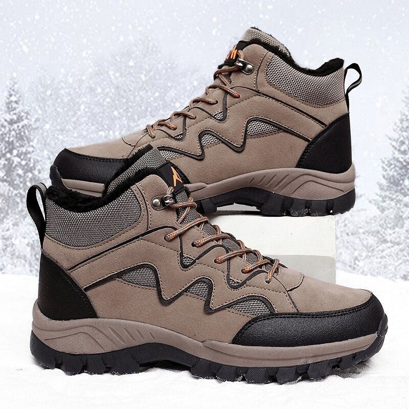 Herre Pu Skinn Varmforet Turgåing Snø Outdoor Boots