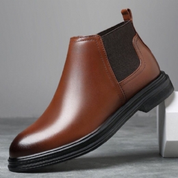 Herre Pustende Spiss Tå Myk Såle Komfortabel Slip On Casual Chelsea Boots