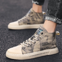 Herre Rundt Letter Printed Sneakers Casual Board Boots