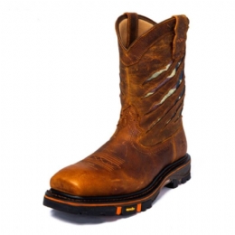 Herre Sklisikre Firkantede Hode Slip-on Mid-tube Cowboy Boot