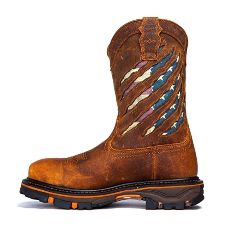 Herre Sklisikre Firkantede Hode Slip-on Mid-tube Cowboy Boot