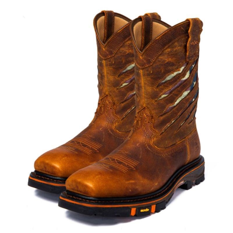 Herre Sklisikre Firkantede Hode Slip-on Mid-tube Cowboy Boot