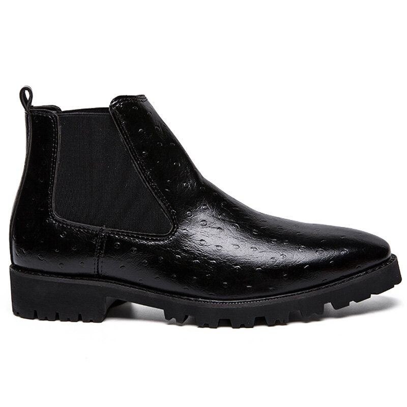 Herre Vintage Elastiske Slip-on Business Lær Ankel Chelsea Boots