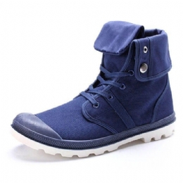 Ny Mote Herre Uformell High Top Canvas Sko Utendørs Snøring Sport Sneakers Sko