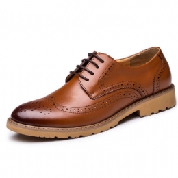 Brogue Utskårne Business Casual Oxfords I Ekte Skinn For Menn