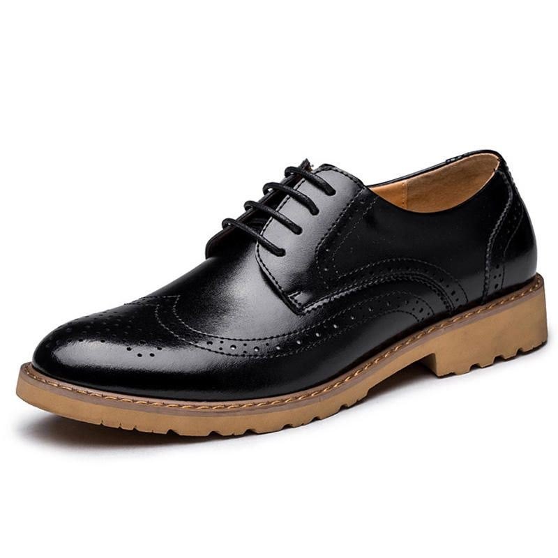 Brogue Utskårne Business Casual Oxfords I Ekte Skinn For Menn