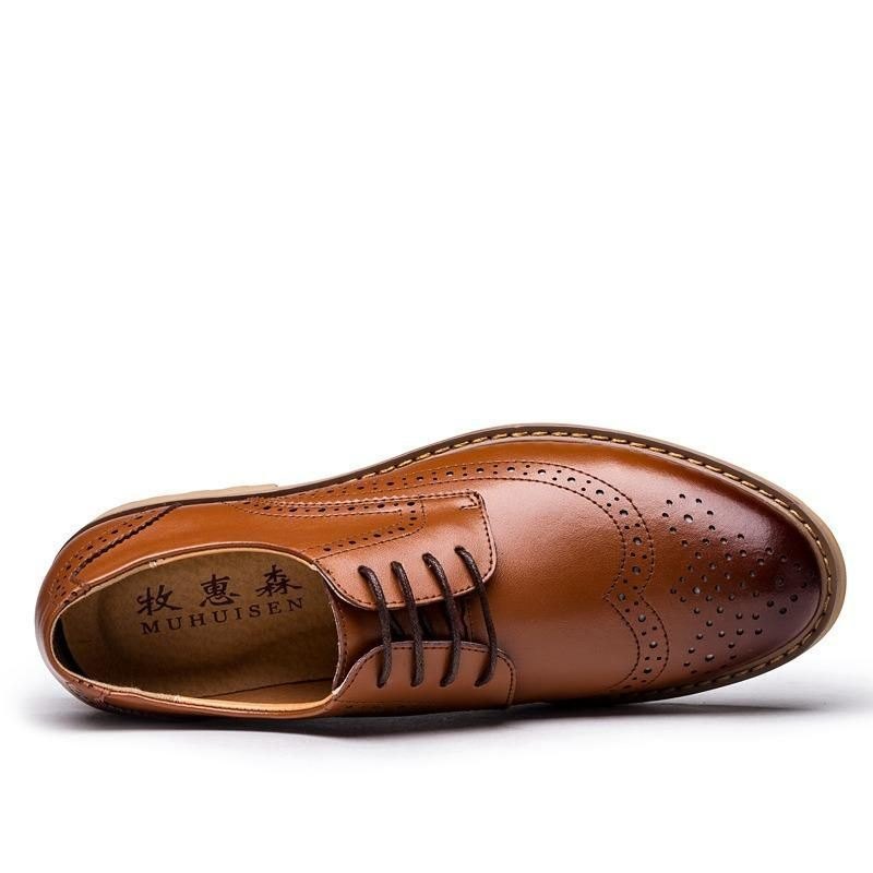 Brogue Utskårne Business Casual Oxfords I Ekte Skinn For Menn