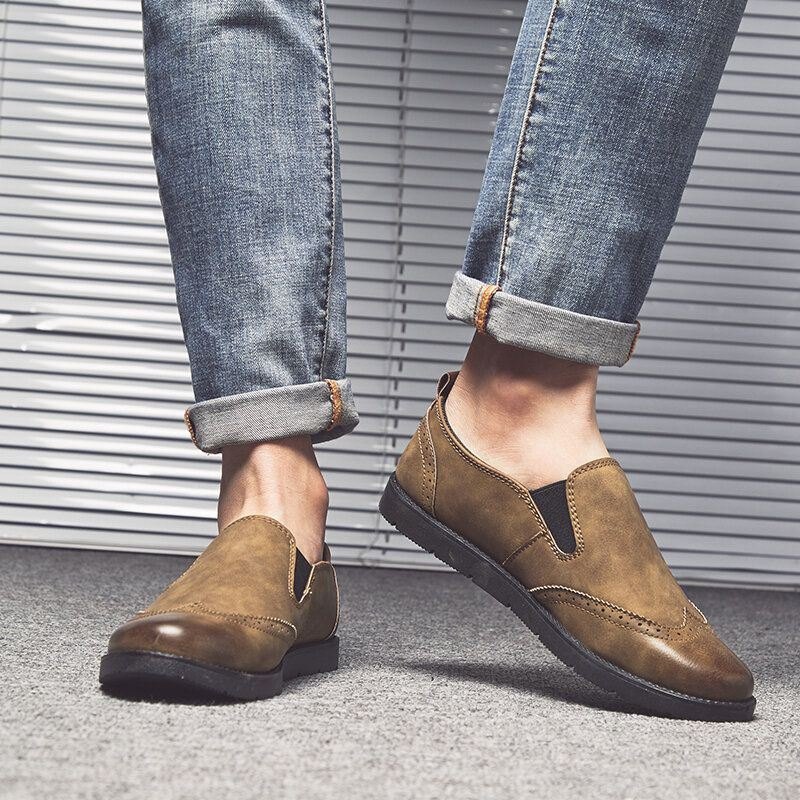 Business Casual Loafers For Herre Chelsea Slip On Work Dress Håndsømte Sko